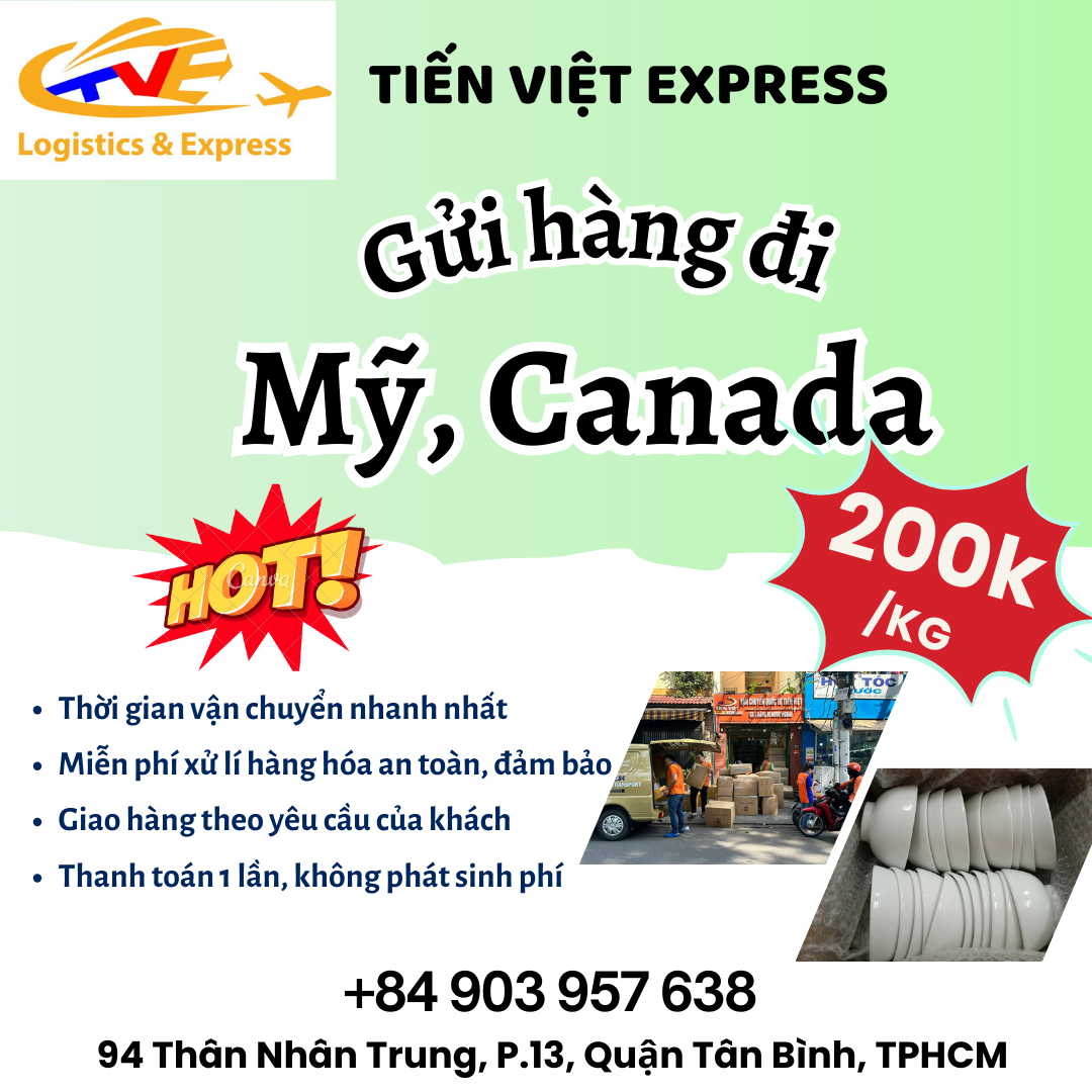 Gửi hàng đi USA, Canada - Tiến Việt Express